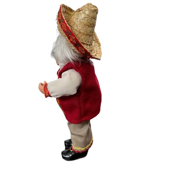 Mexican Santa Figure Piñata Sombrero Hanging Ornament Handcrafted RARE - Picture 3 of 16